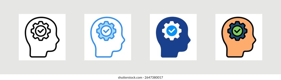 Human Mind Icon Collection Set Multiple Style