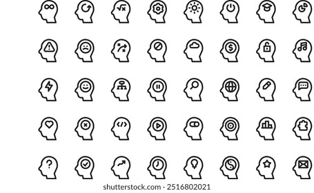 Human mind icons High-Quality Vector Icons Collection with Editable Stroke. Ideal for Professional and Creative Projects.