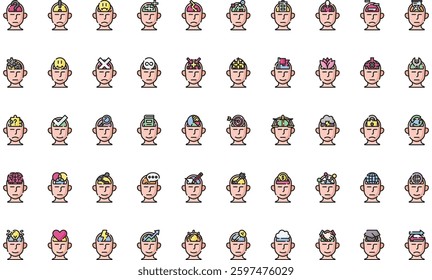 Human mind icons High-Quality Vector Icons Collection with Editable Stroke. Ideal for Professional and Creative Projects.
