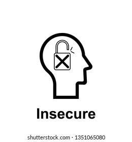 Human mind, insecure icon. Element of human mind icon for mobile concept and web apps. Thin line Human mind, insecure icon can be used for web and mobile