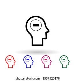 Human Mind, Insecure Multi Color Icon. Simple Thin Line, Outline Vector Of Human Mind Icons For Ui And Ux, Website Or Mobile Application