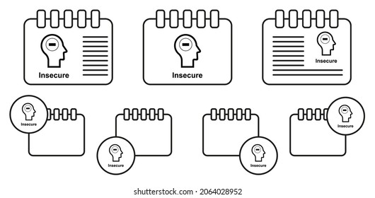 Human mind, insecure vector icon in calender set illustration for ui and ux, website or mobile application