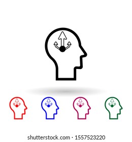 Human mind, inspiration multi color icon. Simple thin line, outline vector of human mind icons for ui and ux, website or mobile application