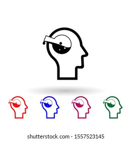 Human mind, mental, health multi color icon. Simple thin line, outline vector of human mind icons for ui and ux, website or mobile application