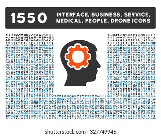 Human Mind and other web interface, business tools, people poses, medical service vector icons. Style is flat symbols, bicolored, rounded angles, white background.