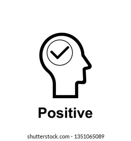 Human mind, Positive icon. Element of human mind icon for mobile concept and web apps. Thin line Human mind, Positive icon can be used for web and mobile