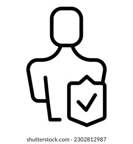 Human mind protection icon outline vector. Stress reduction. Calm health