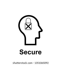 Human mind, secure icon. Element of human mind icon for mobile concept and web apps. Thin line Human mind, secure icon can be used for web and mobile