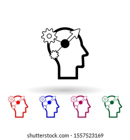 Human mind, strategy multi color icon. Simple thin line, outline vector of human mind icons for ui and ux, website or mobile application