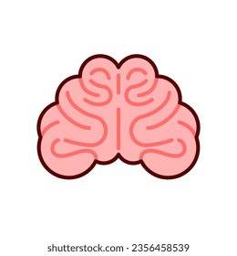 Human mind vector icon design template elements, brain organ image