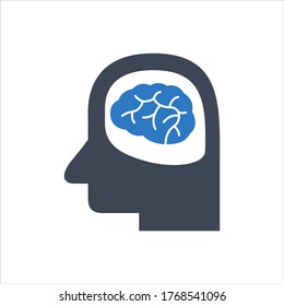 Human mind vector icon on white background