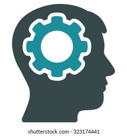 Human Mind vector icon. Style is bicolor flat symbol, soft blue colors, rounded angles, white background.