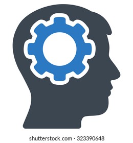 Human Mind vector icon. Style is bicolor flat symbol, smooth blue colors, rounded angles, white background.