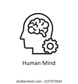 Human Mind vector outline Icon Design illustration. Human Mentality Symbol on White background EPS 10 File