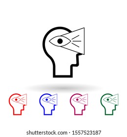 Human mind, vision multi color icon. Simple thin line, outline vector of human mind icons for ui and ux, website or mobile application