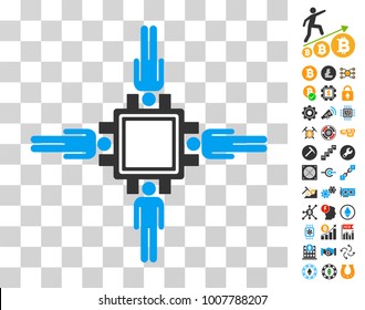 Human Mining Pool pictograph with bonus bitcoin mining and blockchain pictographs. Vector illustration style is flat iconic symbols. Designed for crypto currency ui toolbars.