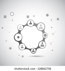 Human model connection on the gray background.