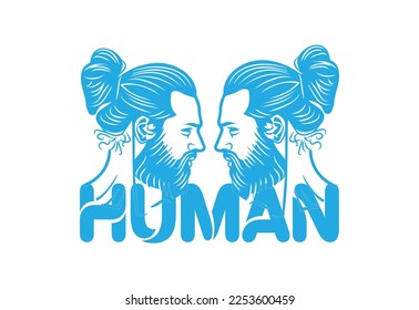 peinado de hombres humanos modernos.illus
Imagen vectorial de un joven con peinado moderno y barba.