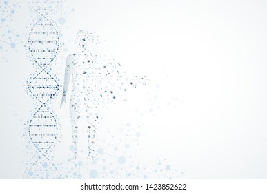 human molecular structure of DNA is used as a background image for business. Eps10