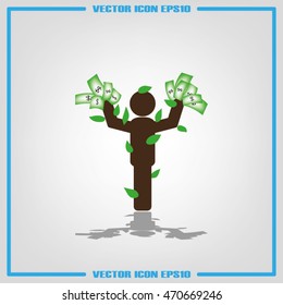 Human Money icon vector
