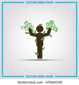 Human Money icon vector