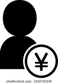 Human and money vector icon,