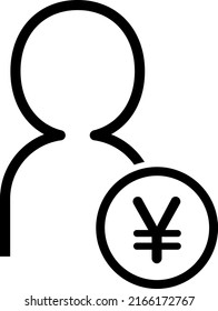 Human and money vector icon,
