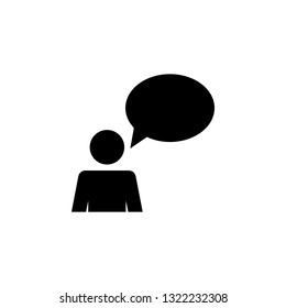 Human monologue icon. Simple glyph, flat vector of People icons for UI and UX, website or mobile application