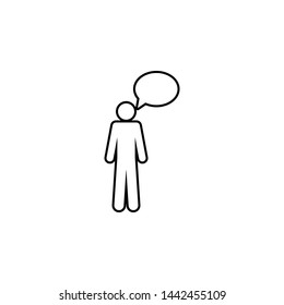 Human monologue icon. Simple thin line, outline vector of People icons for UI and UX, website or mobile application
