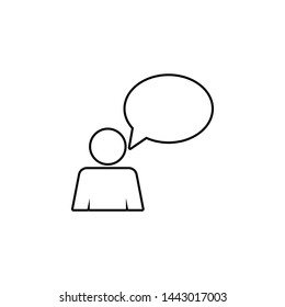 Human monologue icon. Simple thin line, outline vector of People icons for UI and UX, website or mobile application