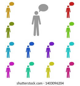 Human monologue multi color icon. Simple glyph, flat vector of people icons for UI and UX, website or mobile application on white background