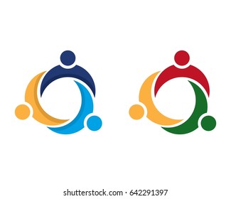 human moon and circle logo design 