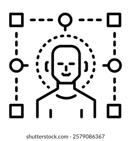 Human morph editor, outline vector icon