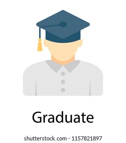 
Human in mortarboard cap throwing light on graduate graphic 
