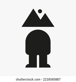 Concepto de diseño de logotipo de montaje humano con plantilla de vectores de símbolo de cuerpo humano y montaje