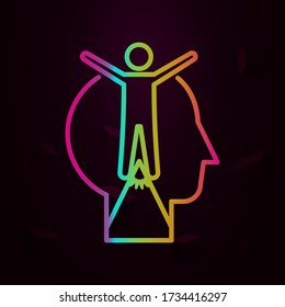 Human, mountain, person in mind nolan icon Simple thin line, outline vector of Human mind icons for ui and ux, website or mobile application