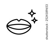 Human mouth icon line drawing illustration