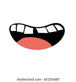 human mouth with teeth and tongue