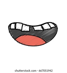 human mouth with teeth and tongue