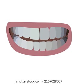 human mouth and teeth vector flat illustration. on white background