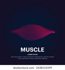 Human muscle medical structure. simple line art muscle Vector logotype illustration on dark background. muscle logo vector template suitable for organization, company, or community. EPS 10