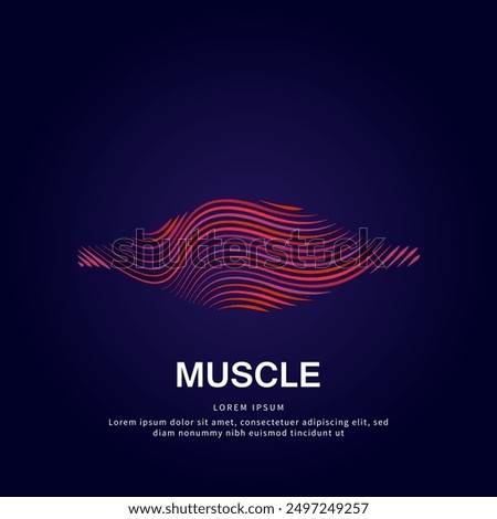 Human muscle medical structure. simple line art muscle Vector logotype illustration on dark background. muscle logo vector template suitable for organization, company, or community. EPS 10