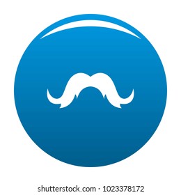 Human mustache icon vector blue circle isolated on white background 