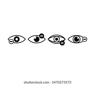 human mytopia eye negative icon symbol vector design simple black white illustration collections sets 