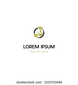 Human Nature Leaf Creative Vector Logo Design 