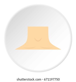Human neck icon in flat circle isolated vector illustration for web