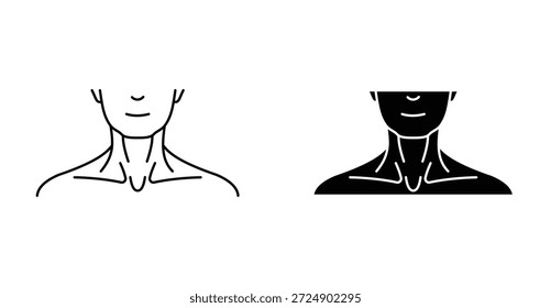 Design gráfico de ícone de pescoço humano. Ilustrações de ícone de vetor