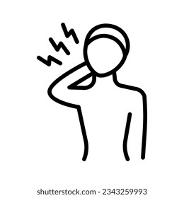 Human neck icon. Linear human neck, medical, body outline icon. Text neck syndrome. Line vector human neck sign, symbol for web and mobile