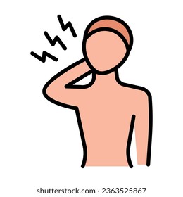 Human neck icon. Human neck, medical, body color icon. Text neck syndrome. Vector human neck sign, symbol for web and mobile
