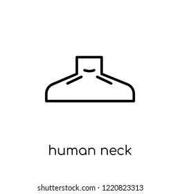 Human Neck icon. Trendy modern flat linear vector Human Neck icon on white background from thin line Human Body Parts collection, editable outline stroke vector illustration